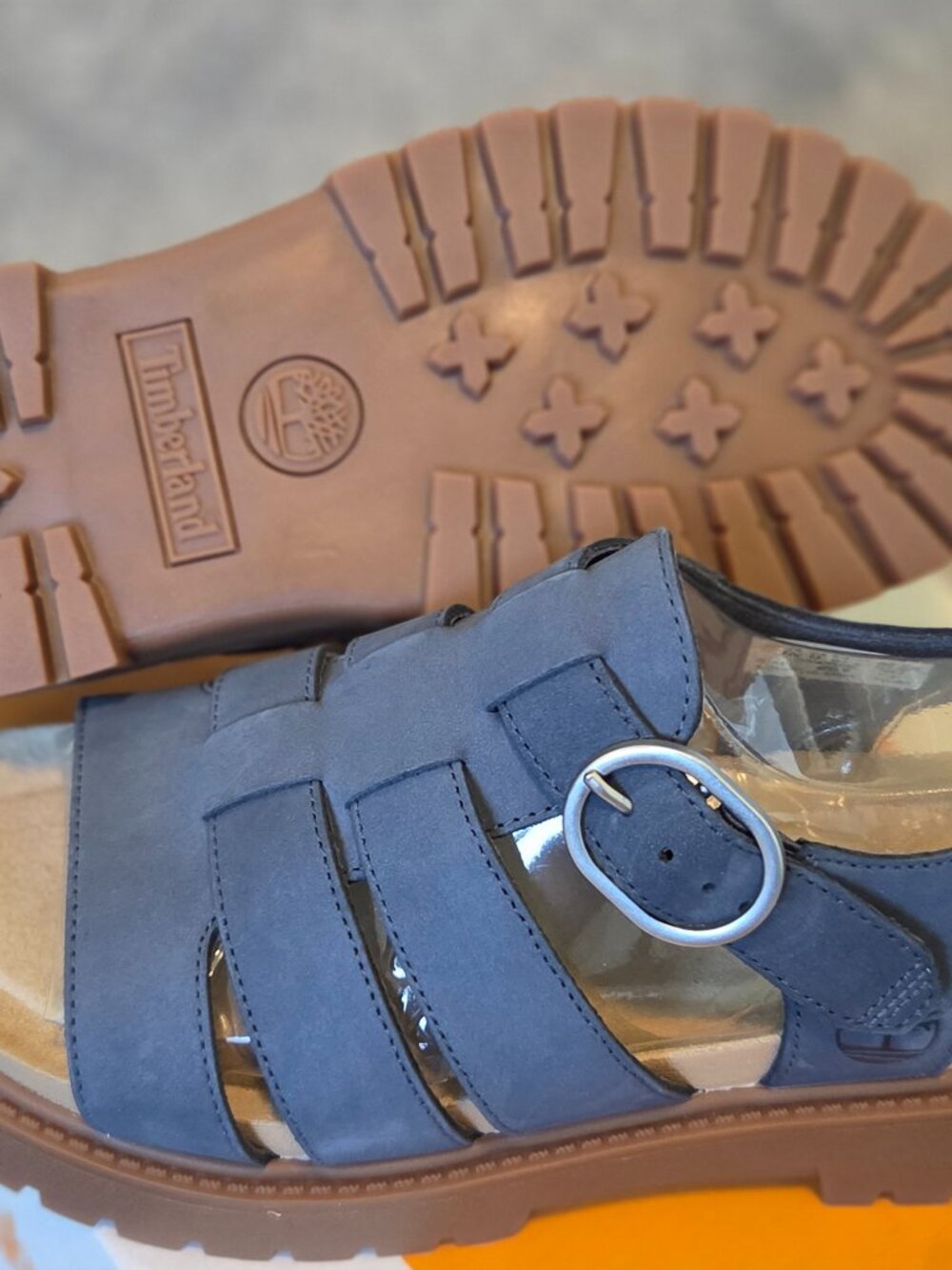 Timberland Clairmont Way Navy Blue Nubuck Sandal size 8.5 US brand new in box